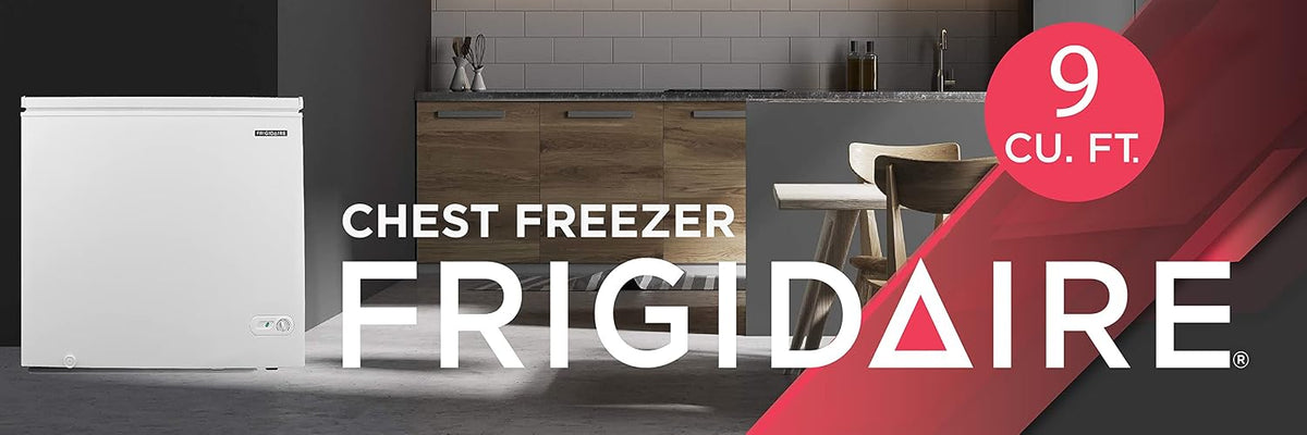 FRIGIDAIRE EFRF9003 Chest Deep Freezer, 9 Cu. Ft. Class, WhiteAdjustable Thermostat-Removable Vinyl Coated Wire Basket-Easy Defrost Drain, 9-10CF, White Jansha Store
