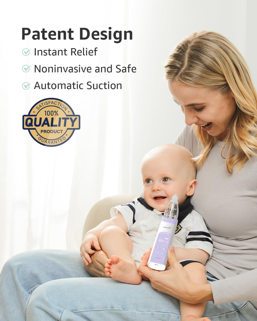 GROWNSY Baby Nasal Aspirator, Electric Nose Sucker, Powerful Suction,Grey Jansha Store