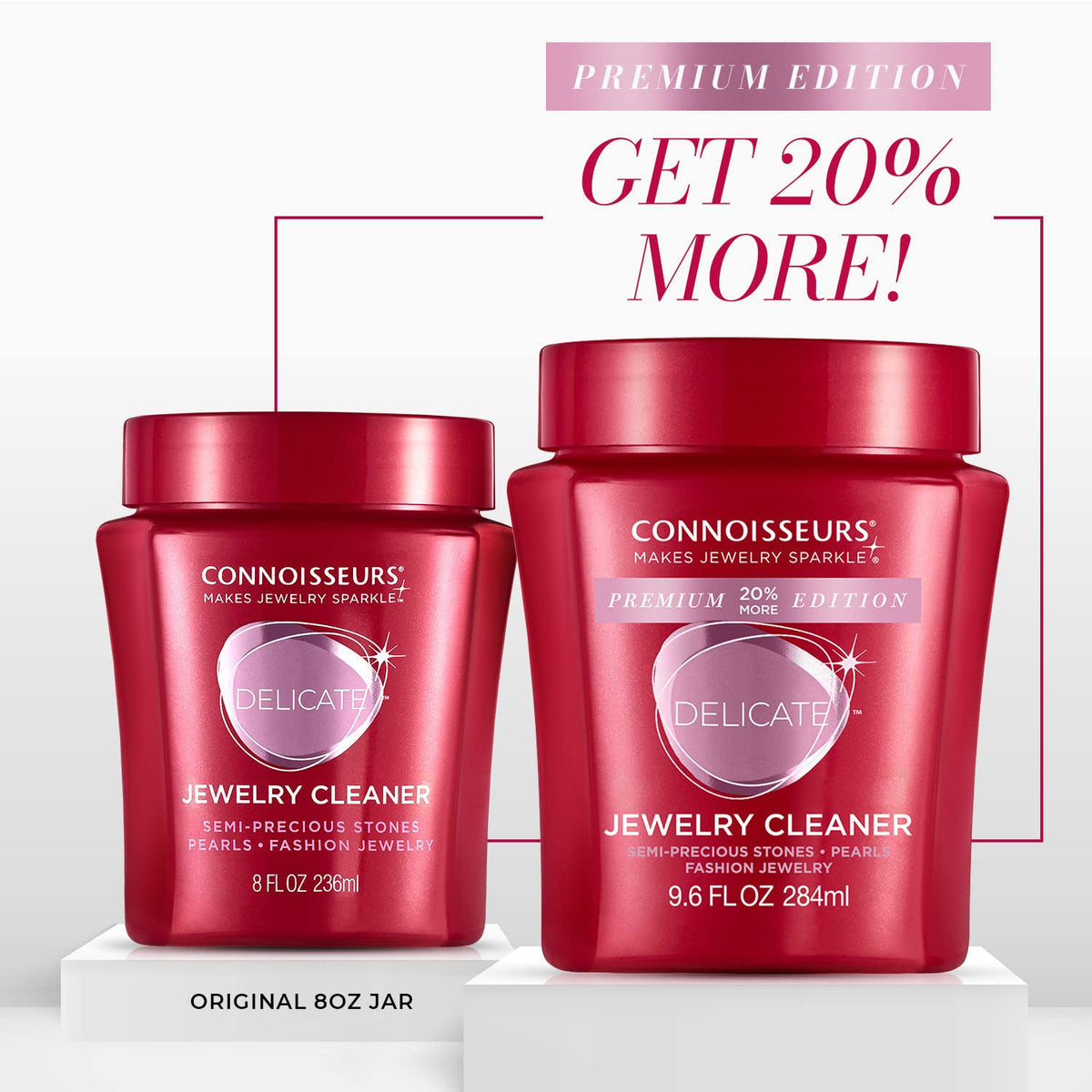 CONNOISSEURS Premium Edition Jewelry Cleaner, Value Size 9.6oz - Pick from Fine, Silver or Delicate Jewelry Cleaner Jansha Store