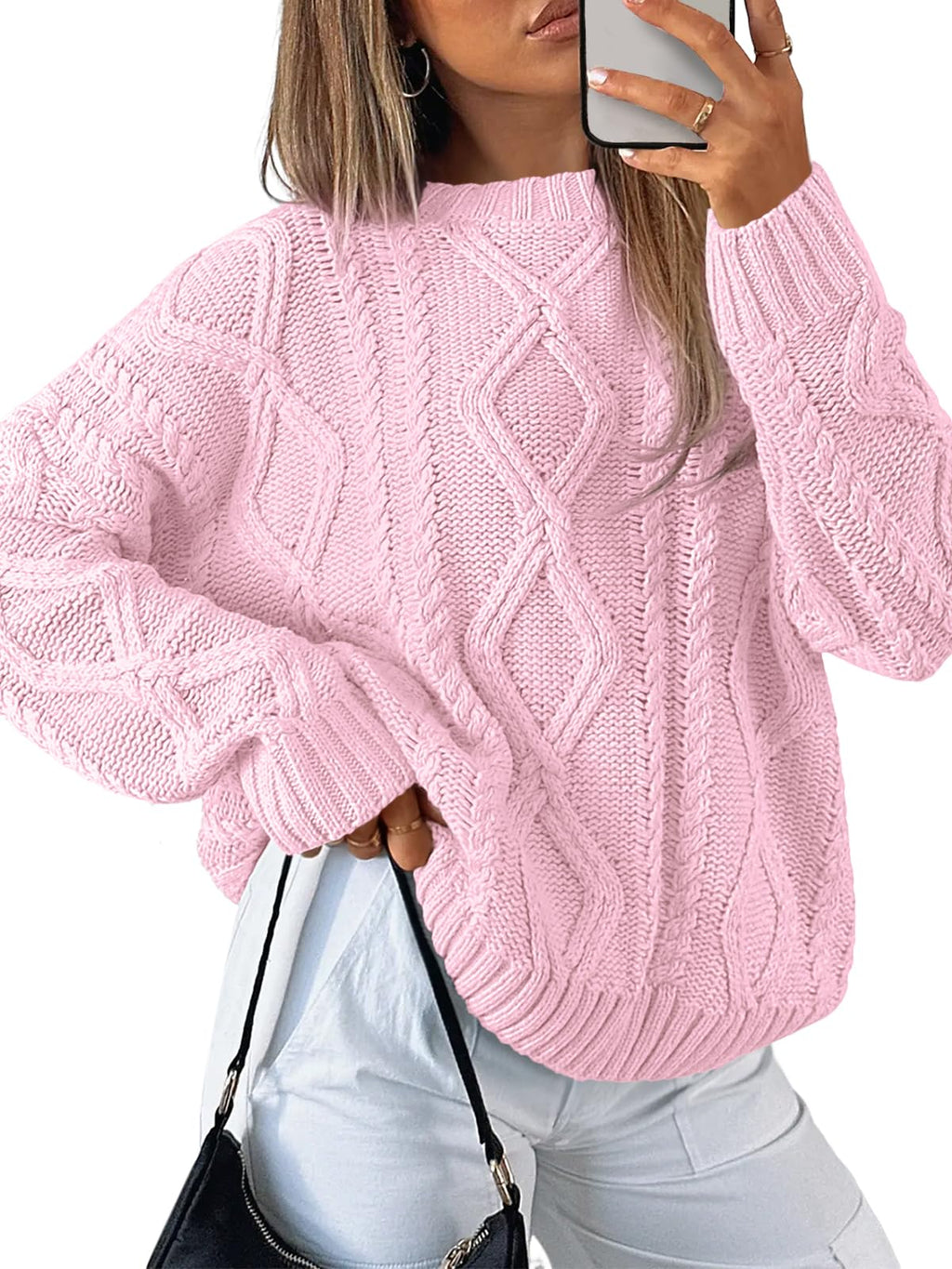 Trendy Queen Women's Oversized Cable Knit Sweaters 2026 Fall Outfits Jansha Store