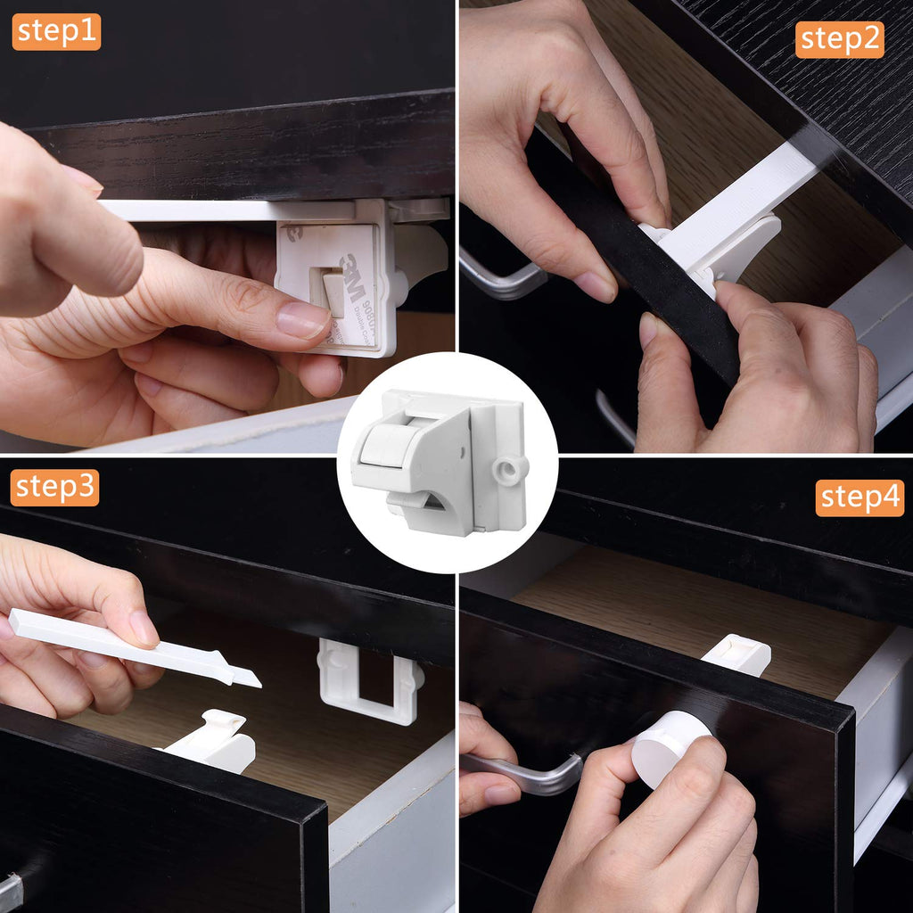 Vmaisi 20 Pack Magnetic Cabinet Locks Baby Proofing and 2 Keys Jansha Store