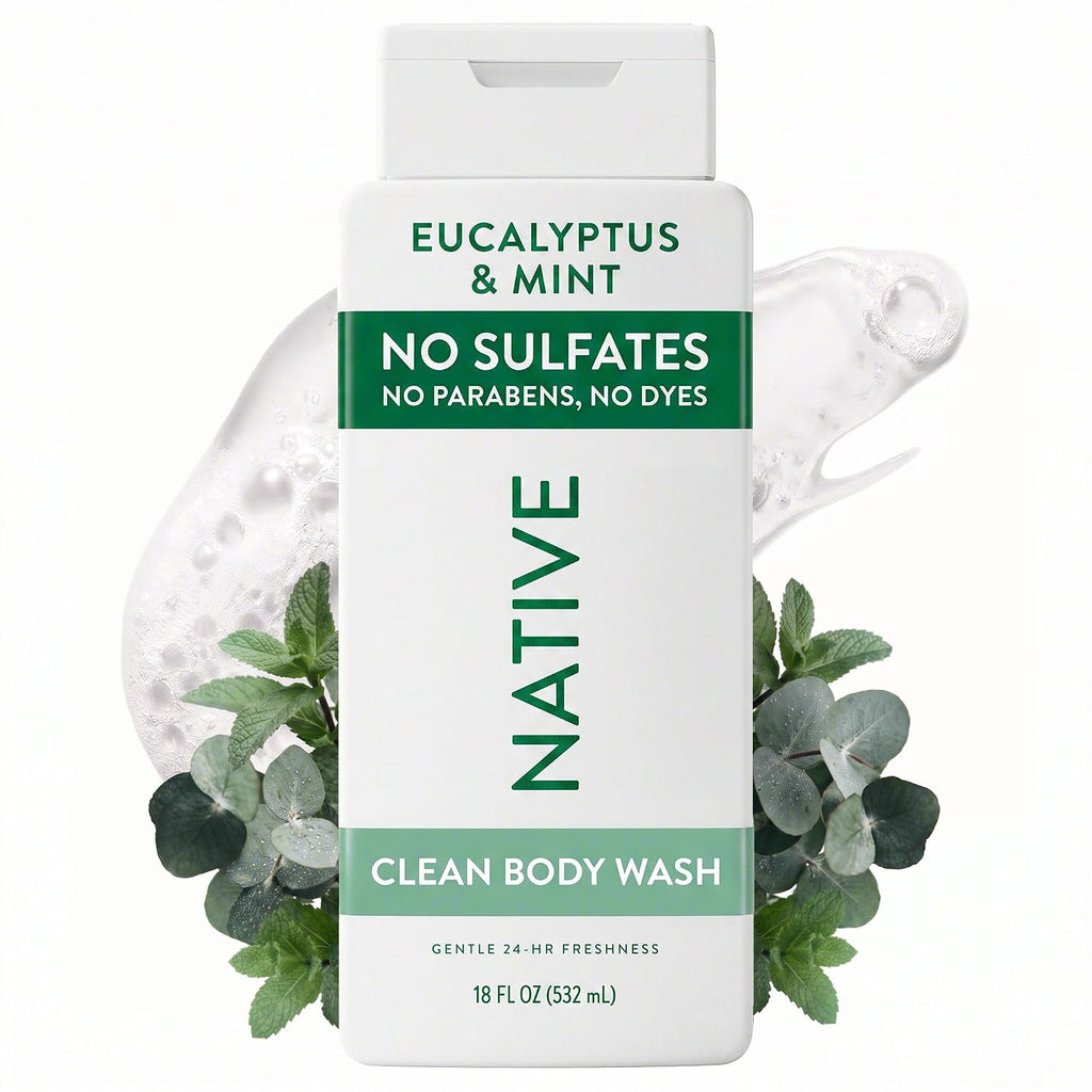 Native Clean Body Wash for Women & Men, Eucalyptus & Mint, 18 fl oz Jansha Store