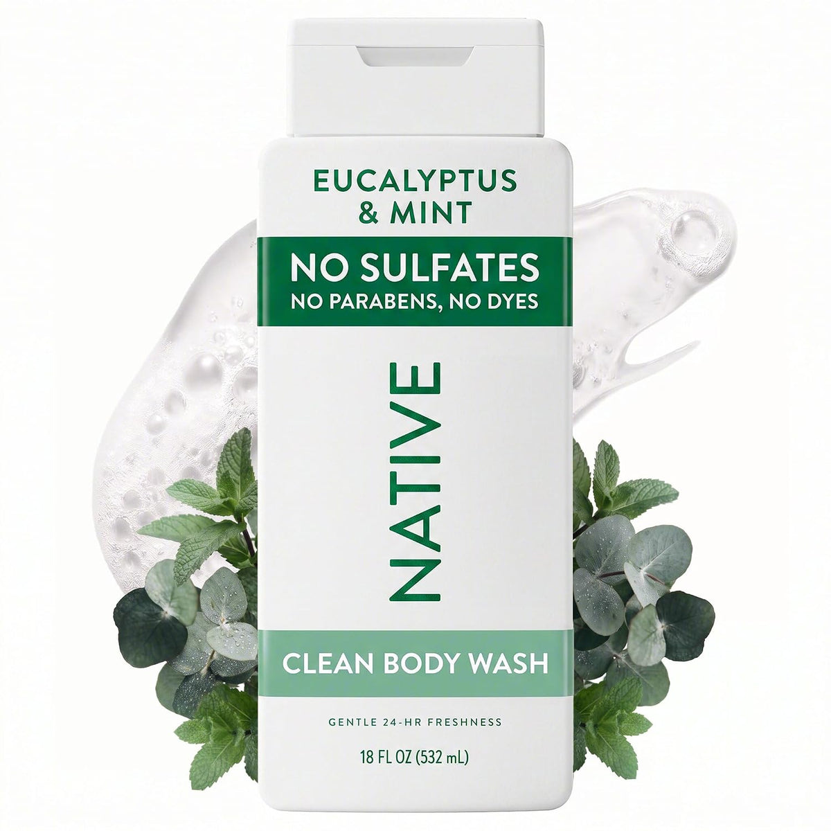 Native Clean Body Wash for Women & Men, Eucalyptus & Mint, 18 fl oz Jansha Store