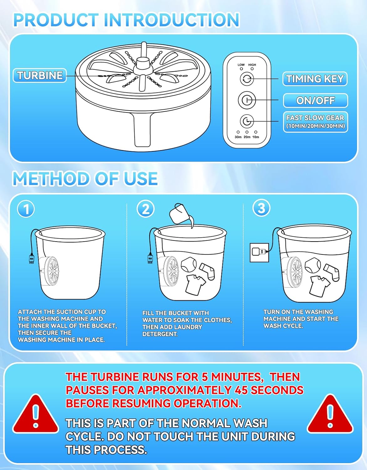 USB Portable Washing Machine | For Clothes & Dishes, Travel, Dorms, RVs Jansha Store