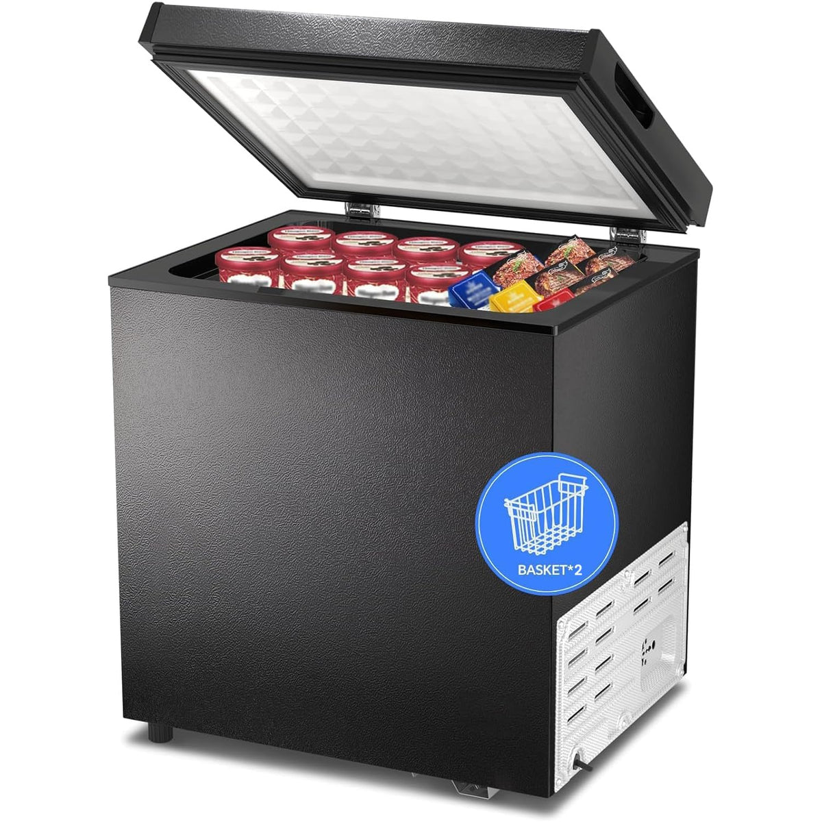 Kismile 1.8 Cu.Ft Mini Chest Freezer, Compact Deep Freezer for Home, Black Jansha Store