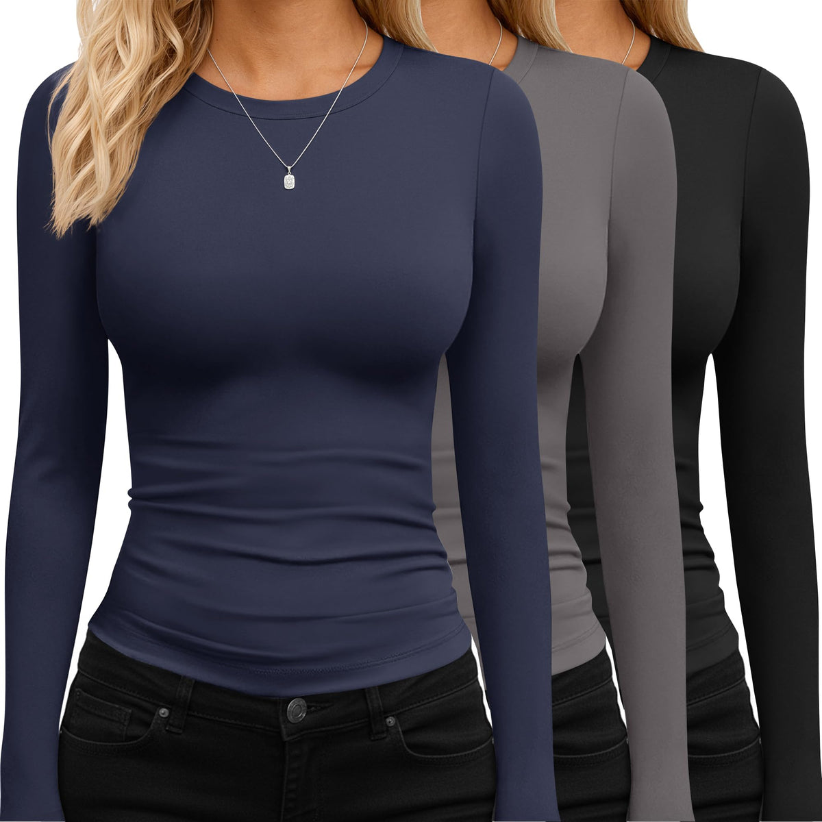 TNNZEET Long Sleeve Shirts for Women Fall Fashion Workout Crop Top Y2K 2026 Jansha Store