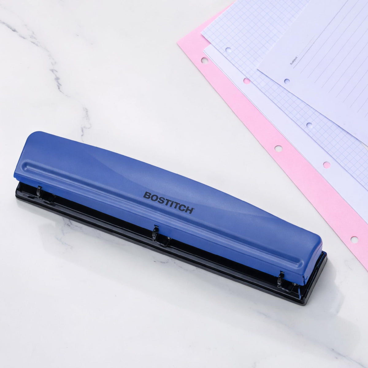 Bostitch Office 3 Hole Punch, Metal, 12 Sheet Capacity, Rubber Base, Silver Jansha Store