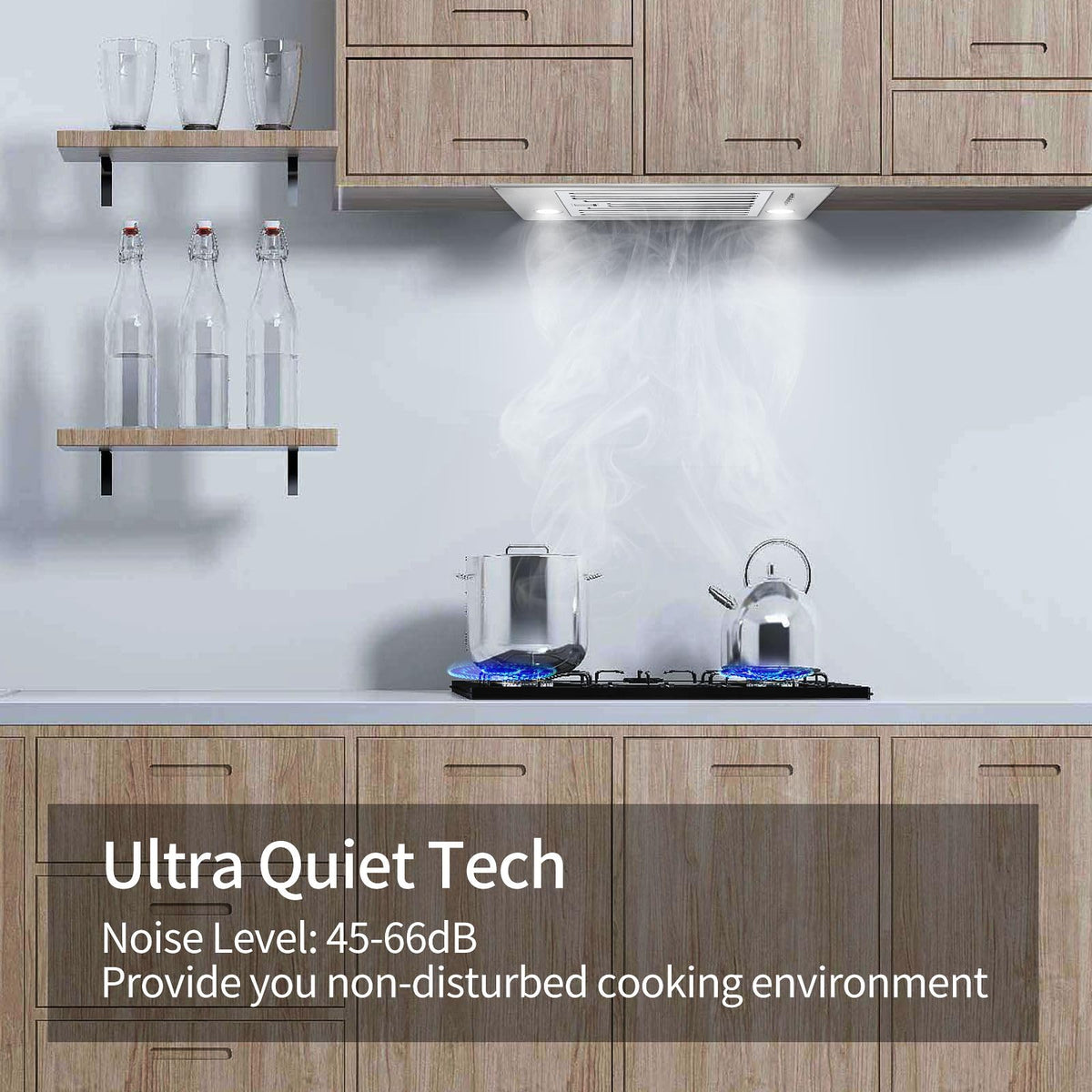 Range Hood Insert 30 inch,Stainless Steel Kitchen Vent Hood 600CFM,Built-in Kitchen Stove Hood w/Front Button Controls and Front LED Lights,Baffle Filters,Ducted/ductless Convertible Duct Jansha Store