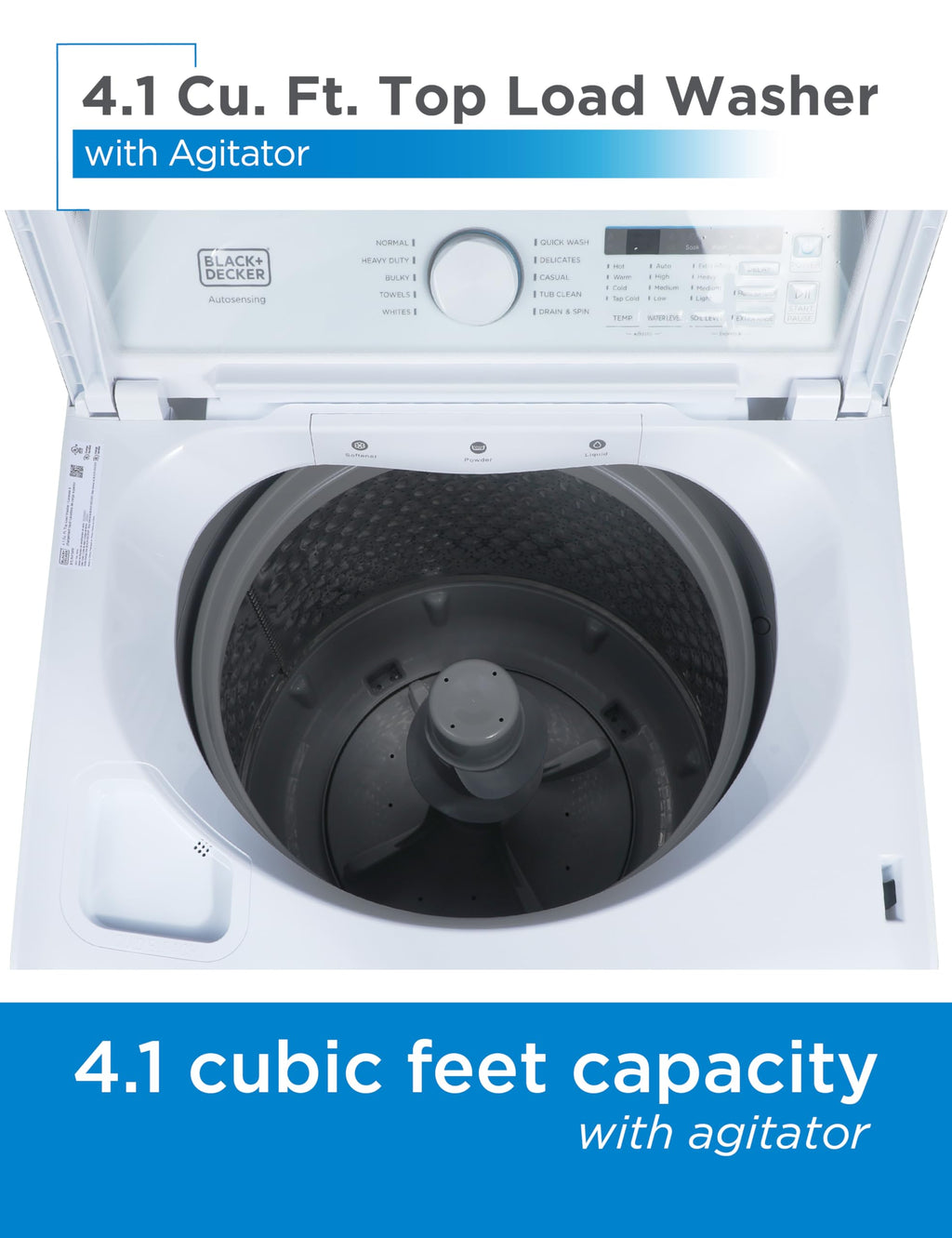 BLACK+DECKER 1.7 Cu. Ft. Portable Washer, 11 lb. Capacity, BPWM16W, White Jansha Store