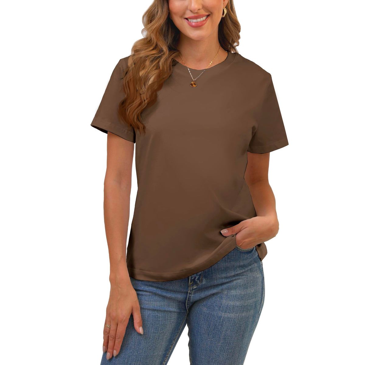 BJY Cotton Basic T Shirts for Women,Crew Neck Short Sleeve Summer Shirts(2XS-3XL, 20+ Color) Jansha Store