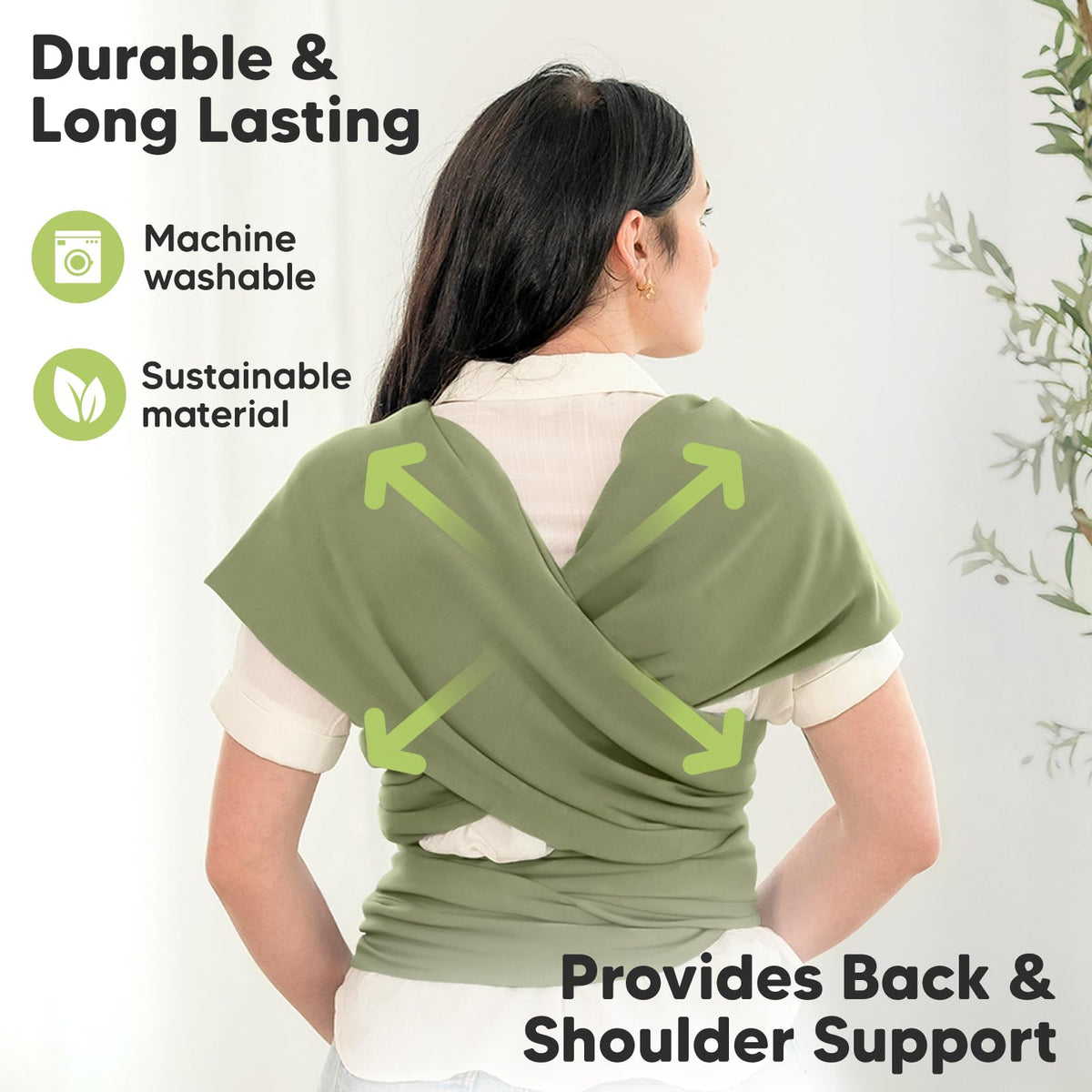 KeaBabies Baby Wrap Carrier, All in 1 Original Baby Carrier, Trendy Black Jansha Store