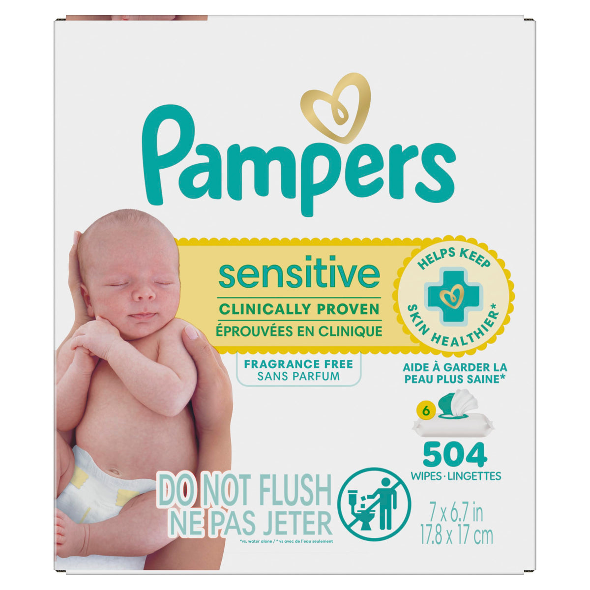 Pampers Sensitive Baby Wipes, Unscented, Fragrance Free, Clinically Proven, Water Based, Hypoallergenic, Multi-Use, Hand Wipes, 1008 Wipes Total (18X Flip-Top Packs) Jansha Store