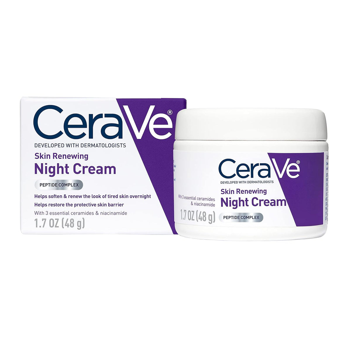 CeraVe Night Cream, Facial Moisturizer with Peptides & Niacinamide, 1.7oz Jansha Store