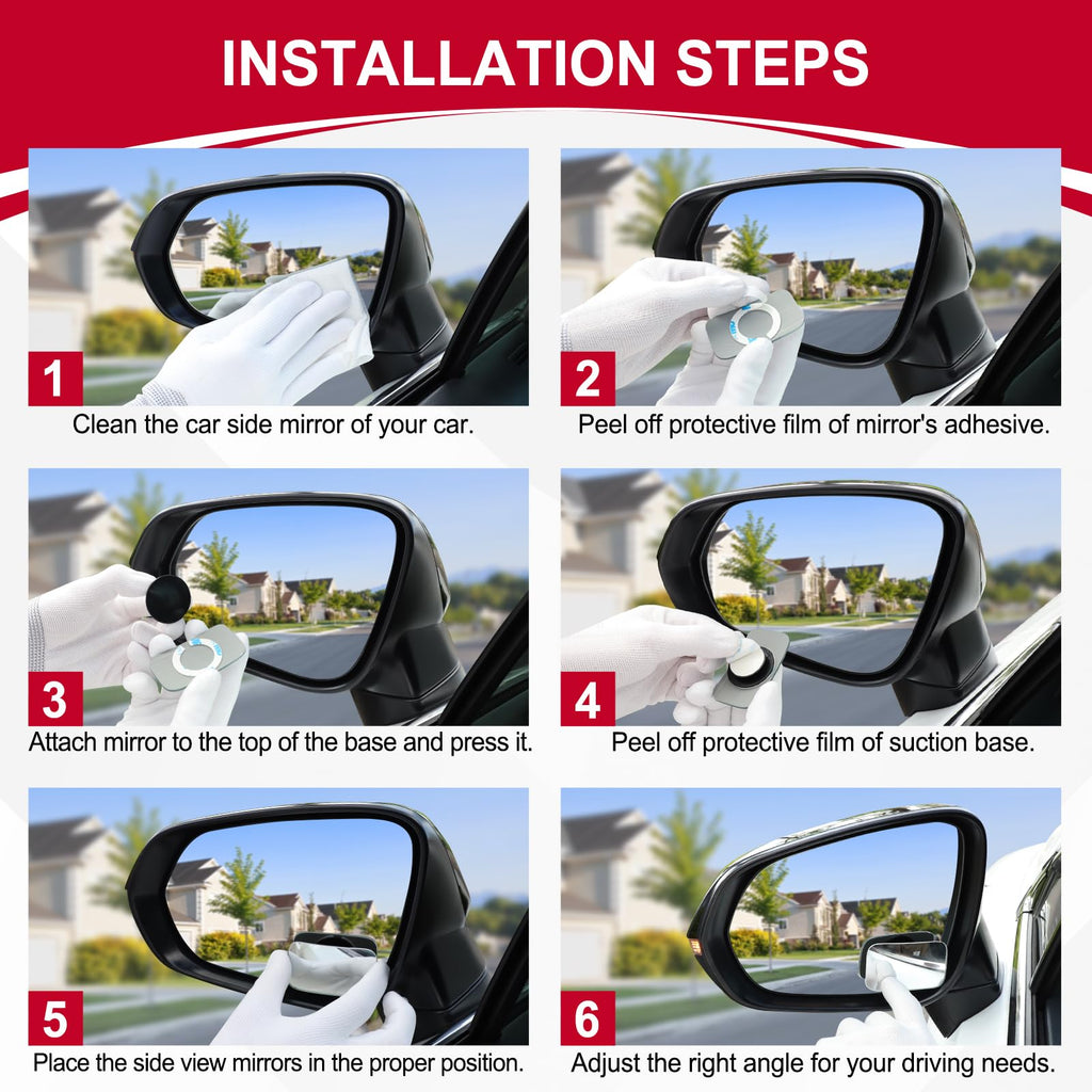 LivTee Blind Spot Mirror, 2" Round HD Glass Frameless Convex Rear View Mirrors Exterior Accessories with Wide Angle Adjustable Stick for Car SUV and Trucks, Pack of 2 Jansha Store