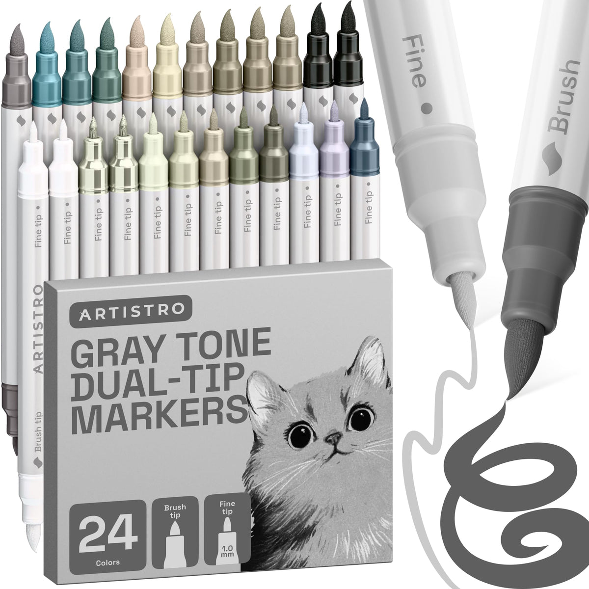ARTISTRO 36 Multicolor Dual-Tip Acrylic Paint Marker Pens for Drawing Jansha Store