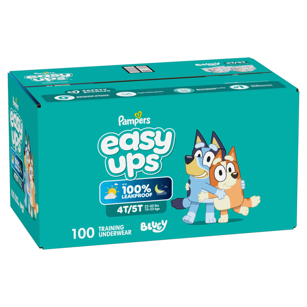 Easy Ups Girls & Boys Potty Training Pants, Size 7 (5T-6T), 84 Count, Bluey Absorbent Pull Up Training Underwear, Up to 100% Leakproof Day and Night, Hypoallergenic Jansha Store