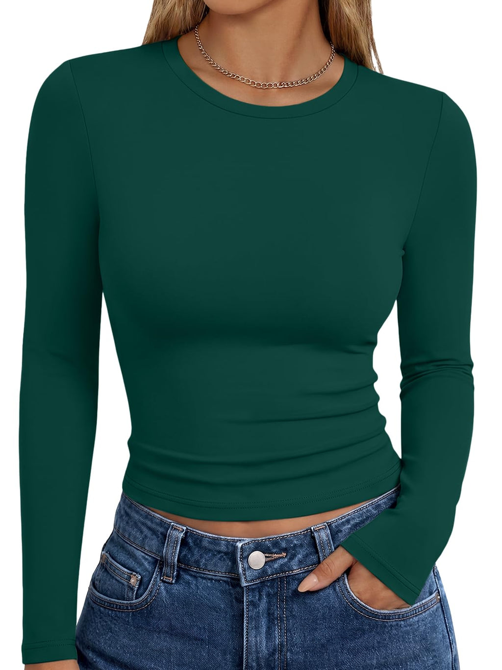 Trendy Queen Womens Long Sleeve T Shirts Fall Fashion Basic Y2K Tops 2026 Jansha Store