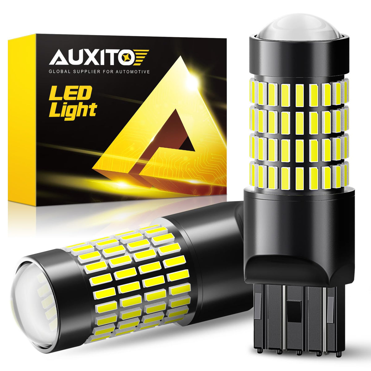 AUXITO 194 LED Bulbs for License Plate Light 168 175 2825 W5W T10 24-SMD 3014 Chipsets 6000K White for Car Dome Door Map Dash Courtesy Cargo License Plate Lights, Pack of 2 Jansha Store