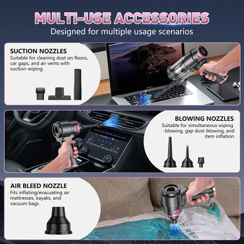 KMM Handheld Car Vacuum Cleaner, Hand Held Vacuum & Air Duster Jansha Store