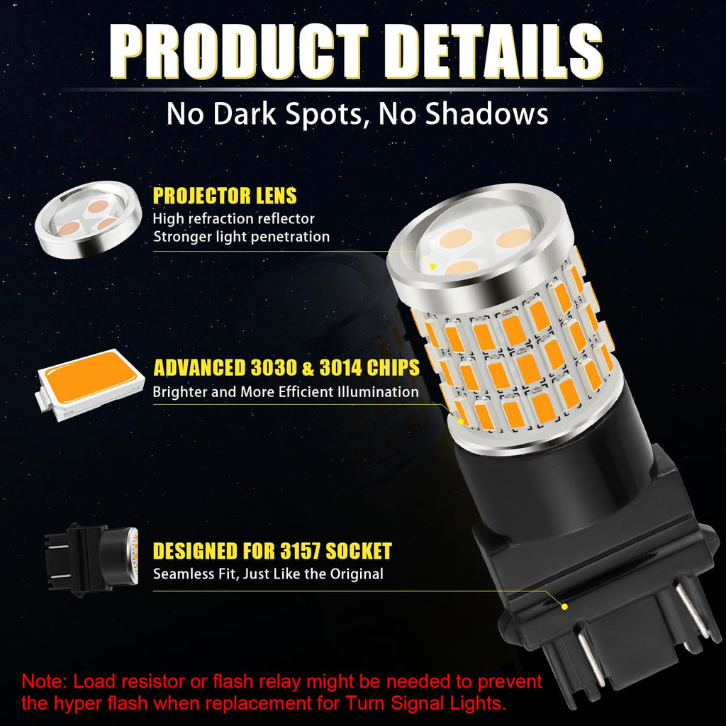 iBrightstar 3157 LED Bulb White, 4157 3156 LED Reverse Light Bulbs Super Bright for Tail Brake Lights Backup Lights Turn Signal Lights, 2 Pack Jansha Store