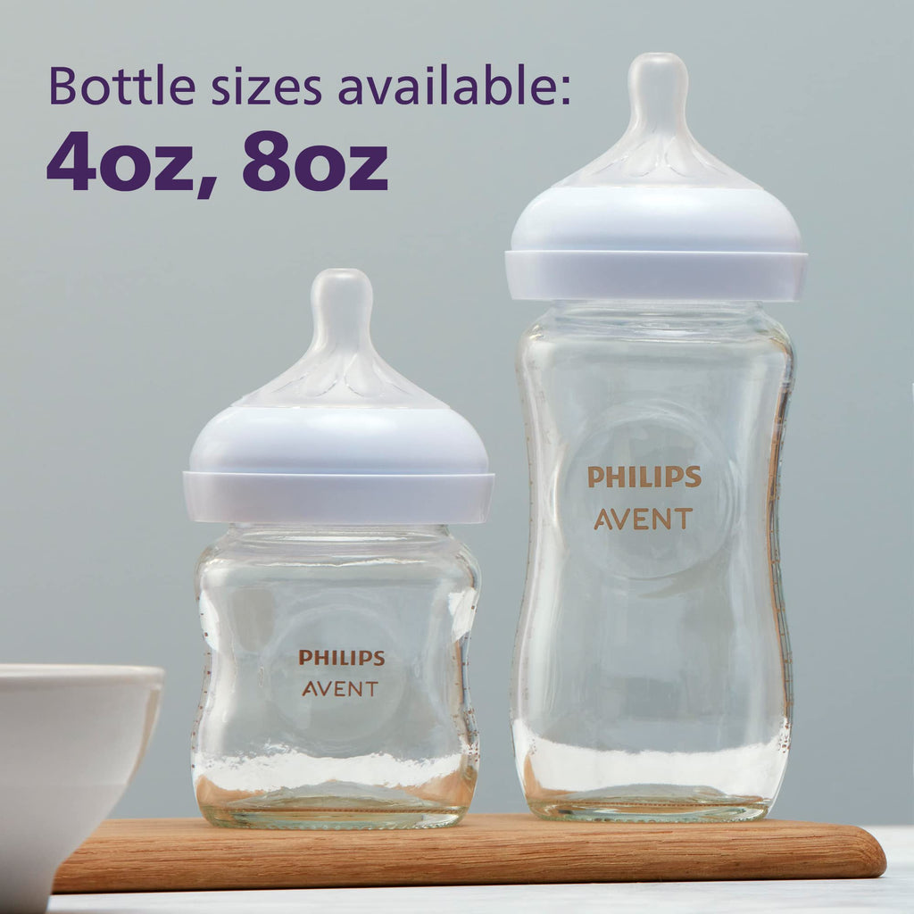 Philips Avent Natural Glass Baby Bottles, Medium Flow, 8 oz, BPA-Free Jansha Store