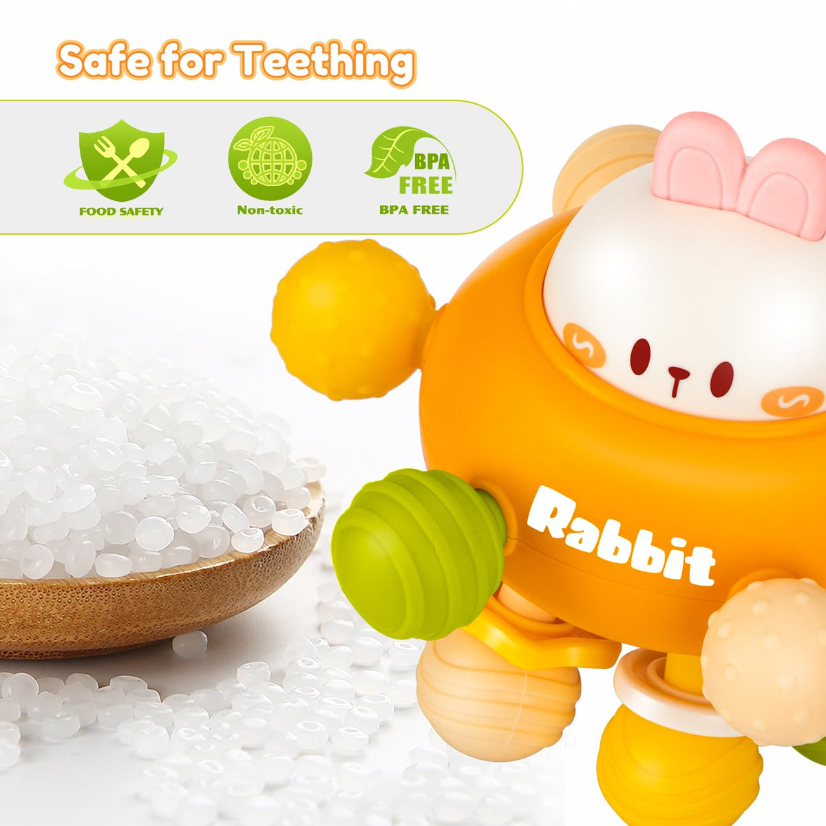 Baby Montessori Sensory Teething Toy 0-6 6-12 Months, Teether Ball & Rattle Jansha Store