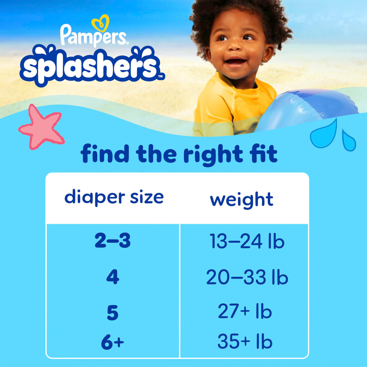 Pampers Splashers Swim Diapers, Size 4, 18 Count, Disposable Swim Diapers, Contains Mess, No Swell Jansha Store