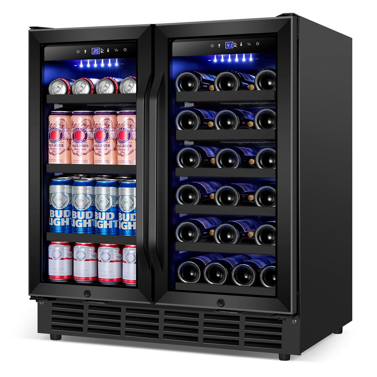 24 Inch Upgraded Dual Zone Wine and Beverage Refrigerator Cooler Jansha Store