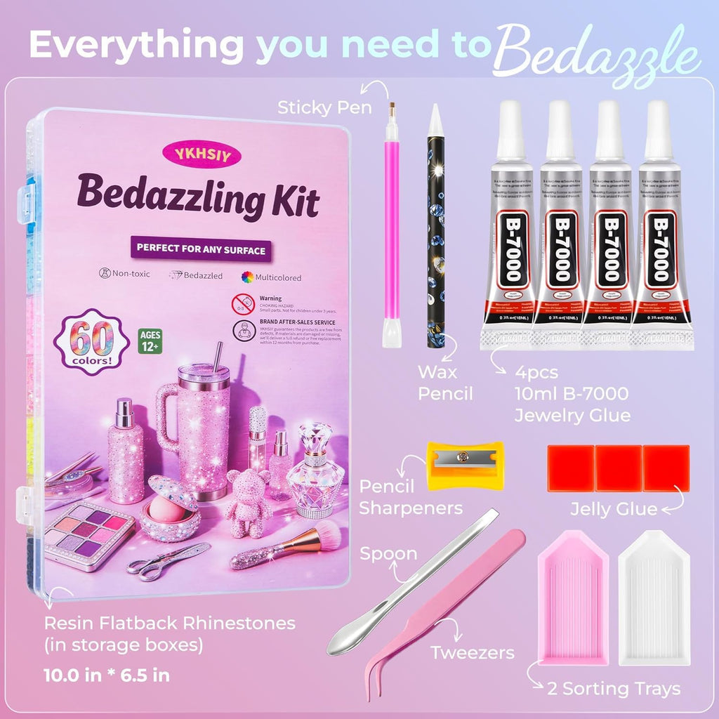 Bedazzling Kit 48000Pcs 60 Colors 3mm Resin Jelly Rhinestones - Diamond Art Jansha Store