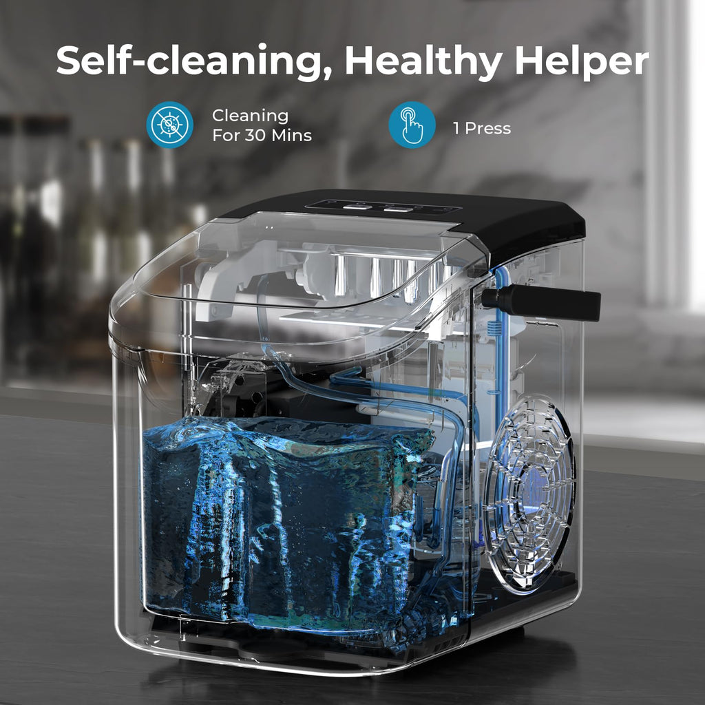 Antarctic Star Countertop Ice Maker Machine, 26Lbs/Day Fastest 6‑Min Ice Jansha Store