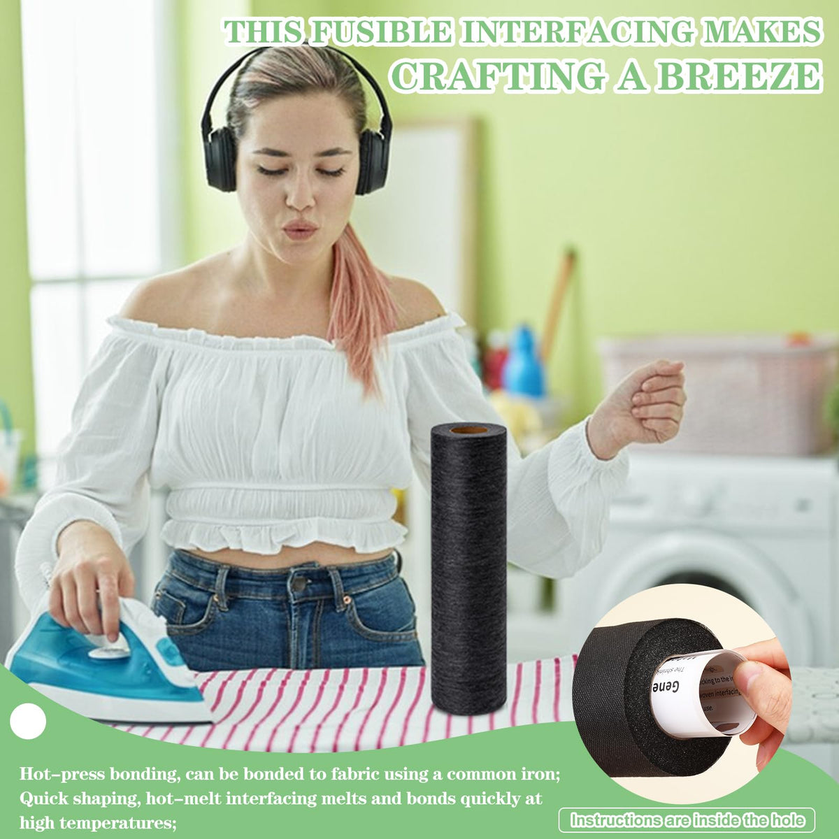 Medium Weight Interfacing Fabric for Sewing Iron On Fusible Interfacing Jansha Store