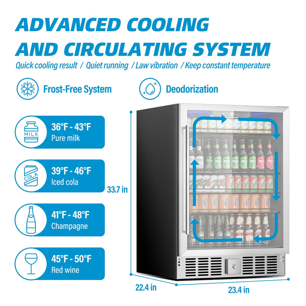 Erivess 24 Can Mini Fridge, 0.6 Cu.ft Beverage Refrigerator Cooler, Black Jansha Store