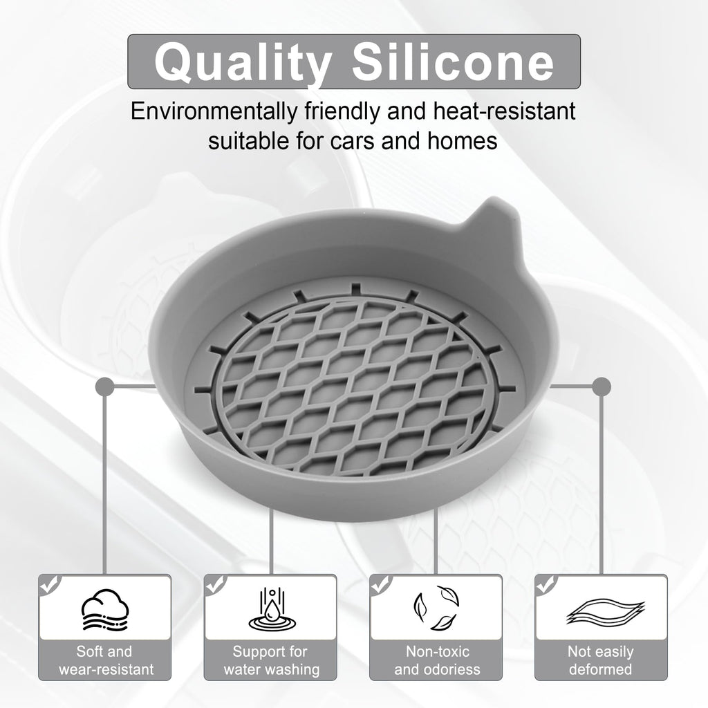 SINGARO Car Cup Holder Coaster, Silicone Cup Holder Insert, Universal Non-Slip Cup Holders, Car Accessories Interior for Women and Man Interior Sets 4 Pack Black Jansha Store