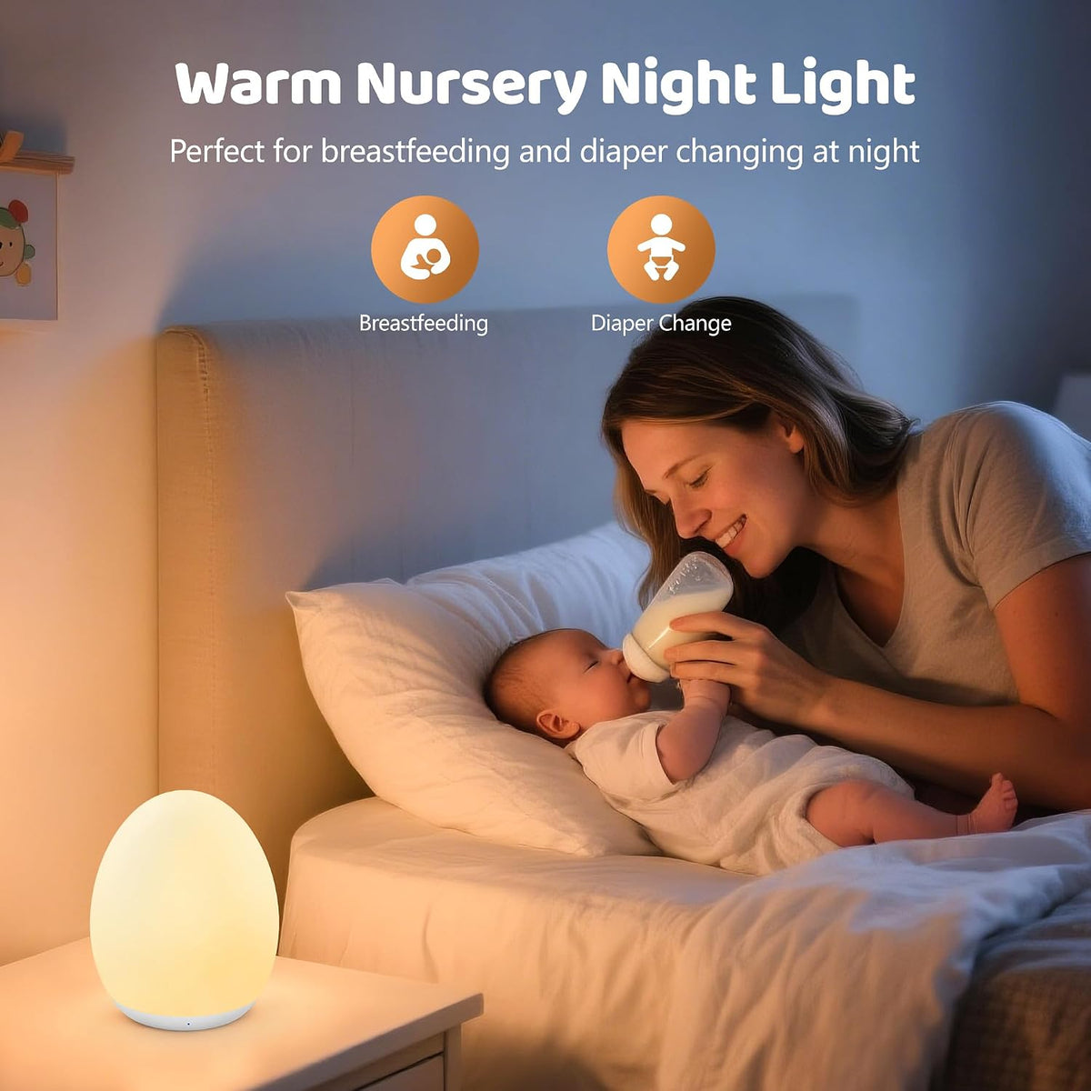 MediAcous Night Light for Kids, 7 Colors Changing Egg Light for Nursery Jansha Store