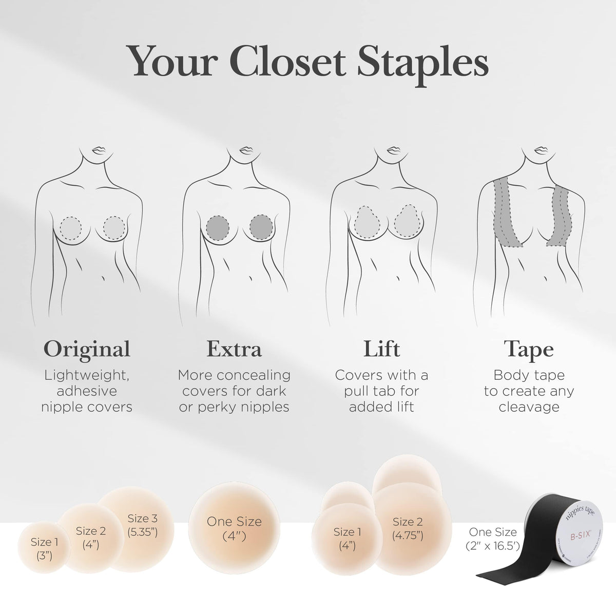 Nippies Reusable Nipple Covers, Skin Safe Pasties in Circle or Lift Style Jansha Store