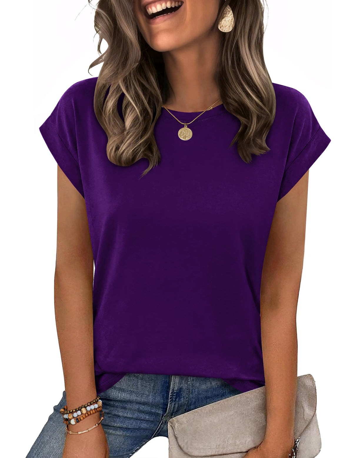 Zeagoo Womens Tops Summer Casual Cap Sleeve Tshirts Shirts Business Blouses Jansha Store