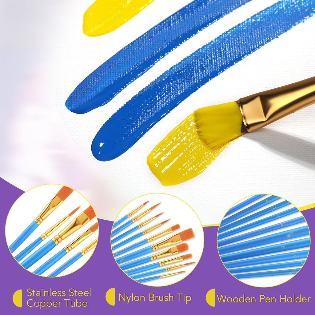 AROIC 10 Pcs Paint Brushes, Acrylic Oil Watercolor Painting Brush Set Jansha Store