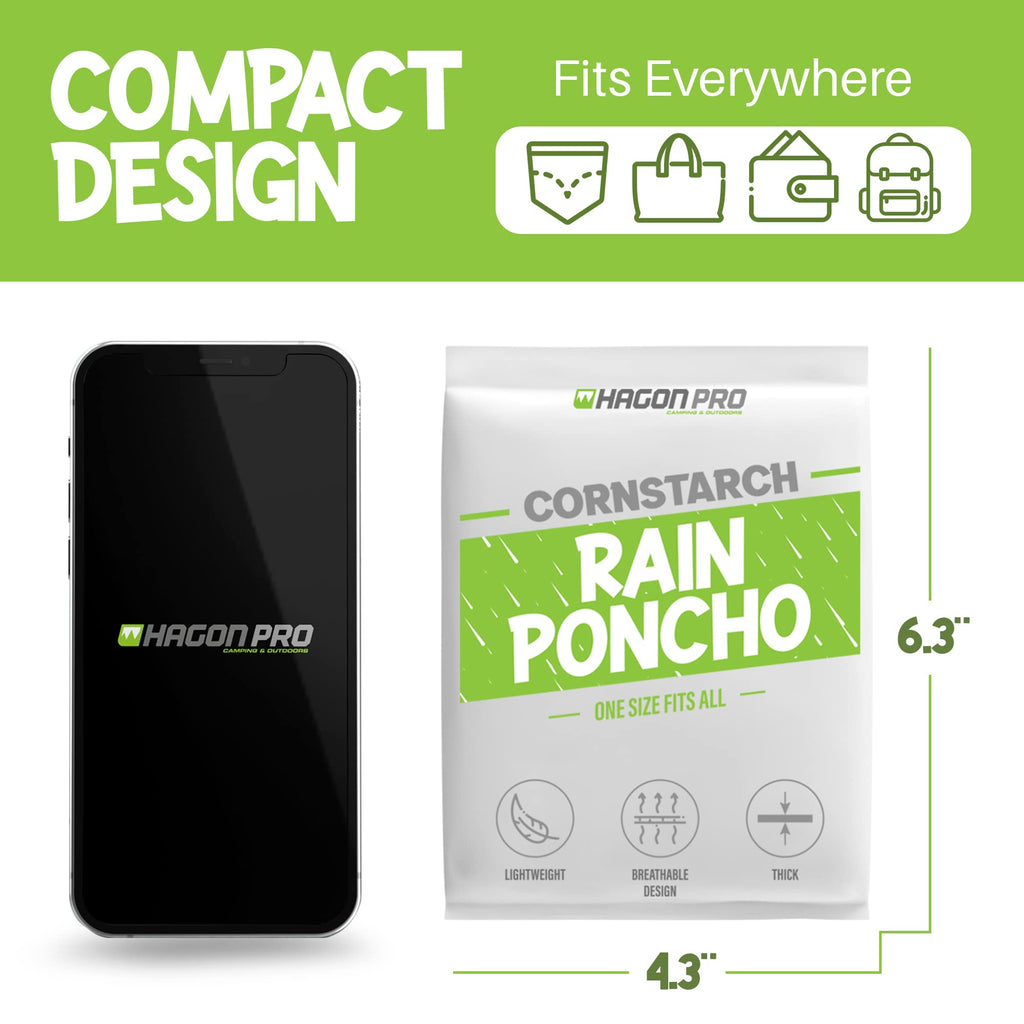 Hagon PRO Disposable Rain Ponchos for Adults, Hooded Poncho, Family 5 Pack Jansha Store
