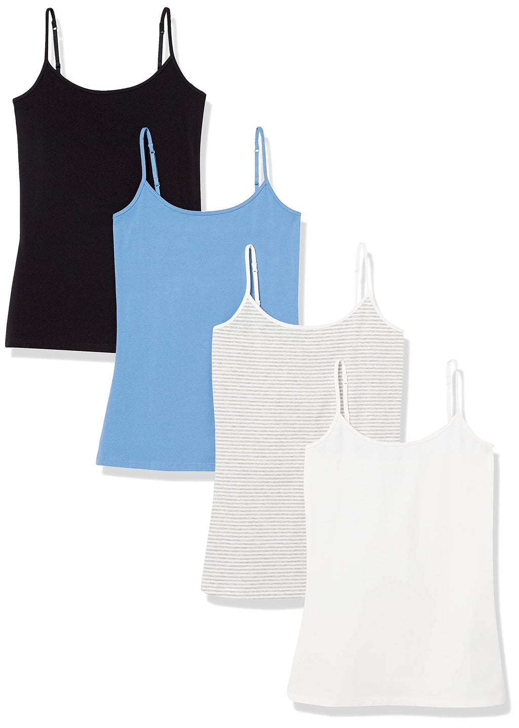 Amazon Essentials Women's Slim-Fit Camisole for Layering and Everyday Wear, Pack of 4 Jansha Store