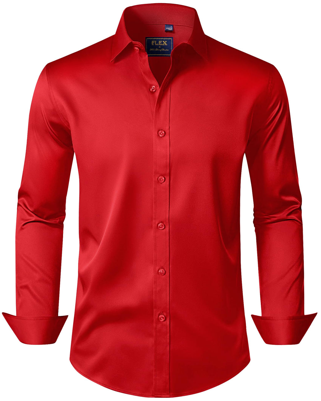 J.VER Men's Dress Shirts Solid Long Sleeve Stretch Wrinkle-Free Formal Shirt Business Casual Button Down Shirts Jansha Store
