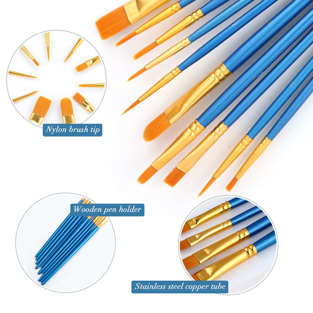 AROIC 10 Pcs Paint Brushes, Acrylic Oil Watercolor Painting Brush Set Jansha Store