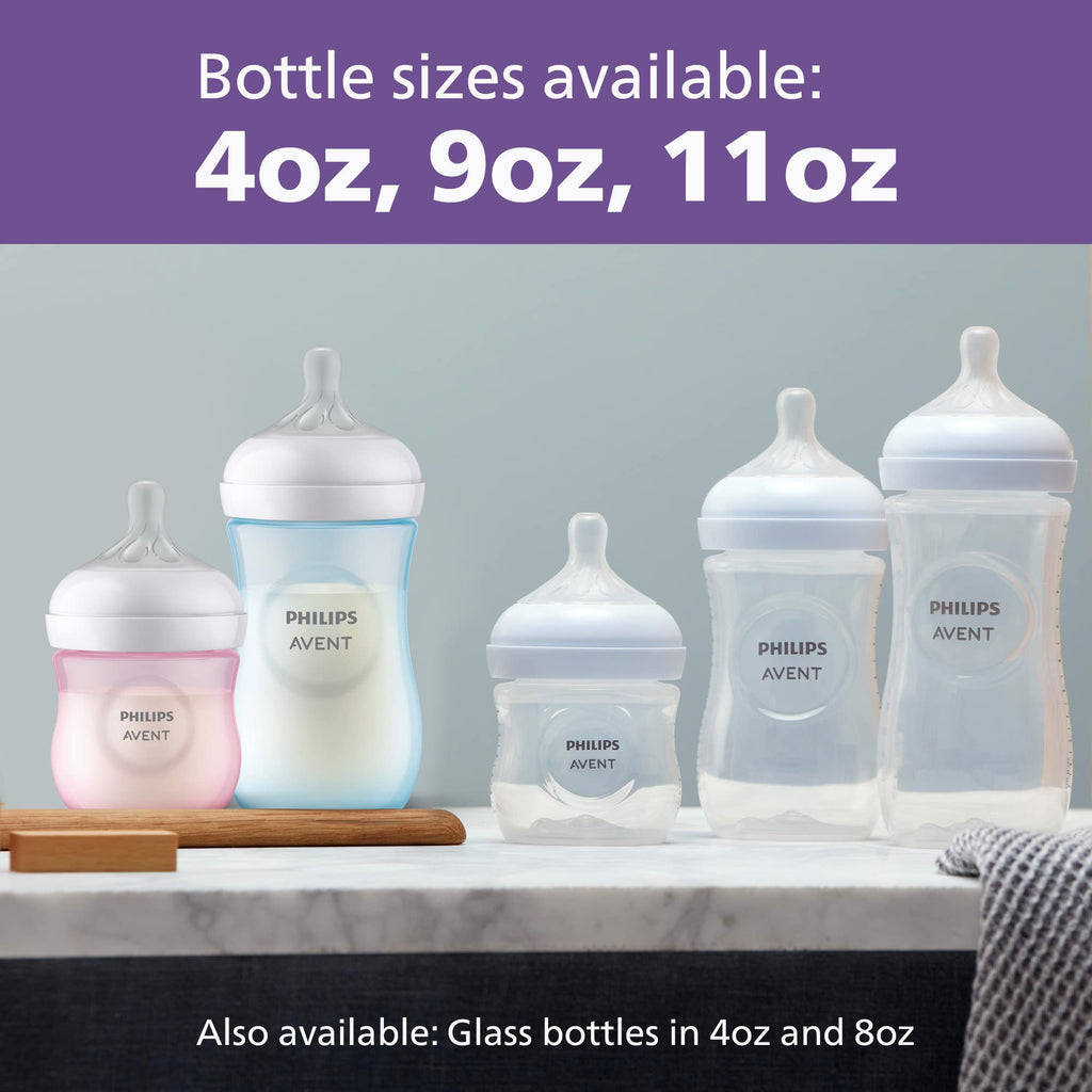 Philips Avent Natural Baby Bottles, Medium Flow, 9 oz, BPA-Free, 4-Pack Jansha Store