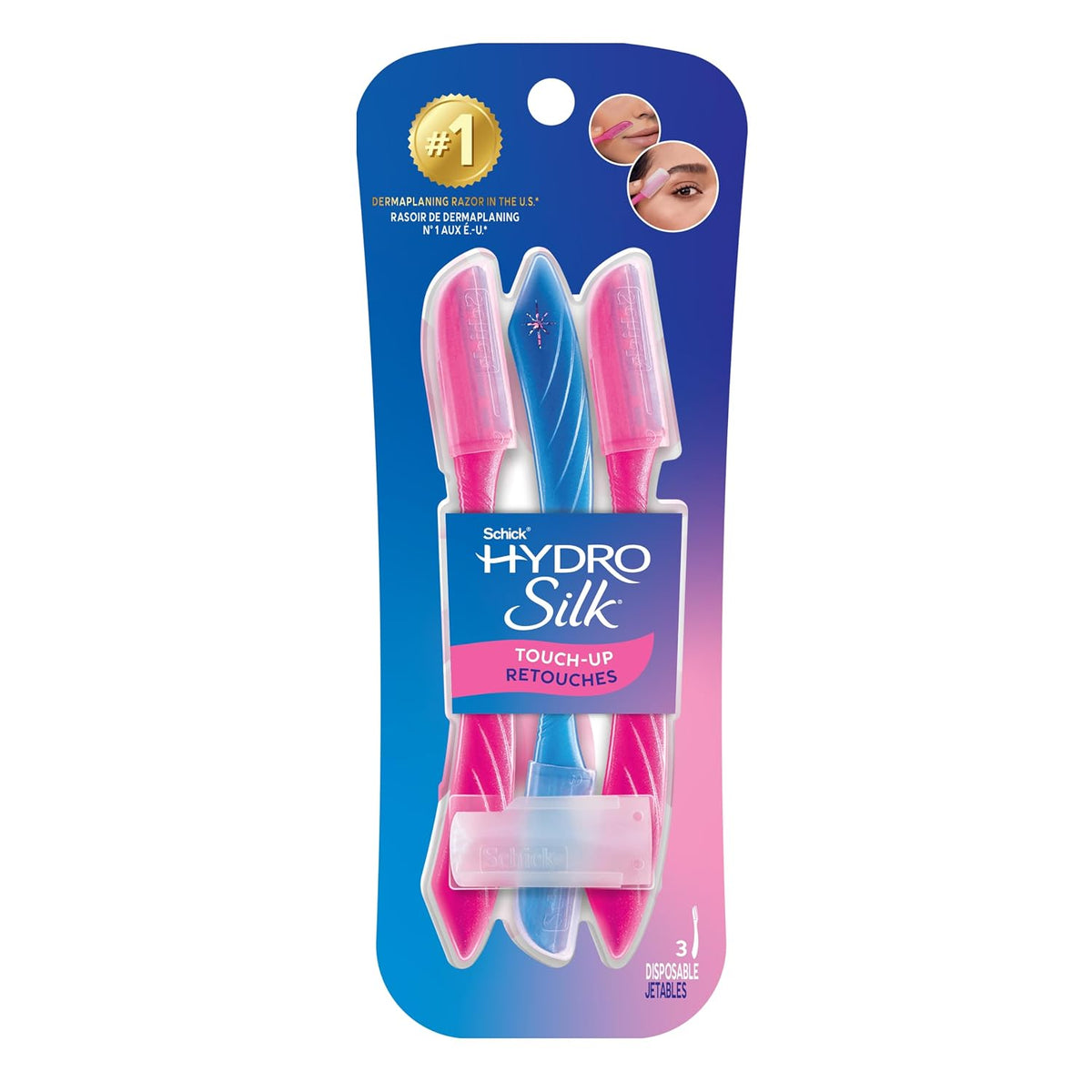 Schick Hydro Silk Touch-Up Dermaplane Razor for Women Face, 3 ct Jansha Store