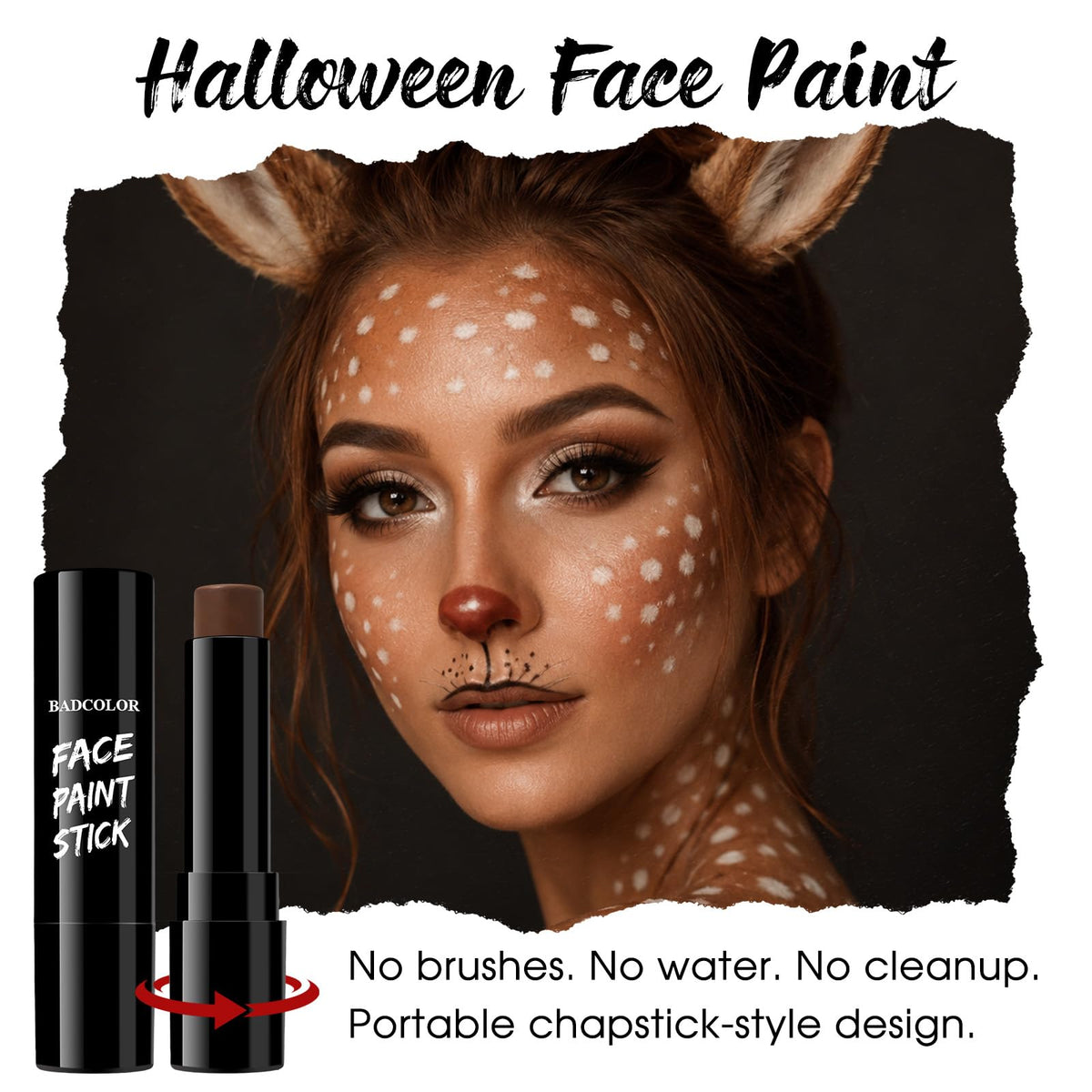 BADCOLOR Black Cream-Blendable Face Body Paint Stick for Adults Children Eye Black Softball Football Baseball Sports , Non-Toxic Hypoallergenic for Halloween SFX Makeup Cosplay Joker Costume Parties Jansha Store