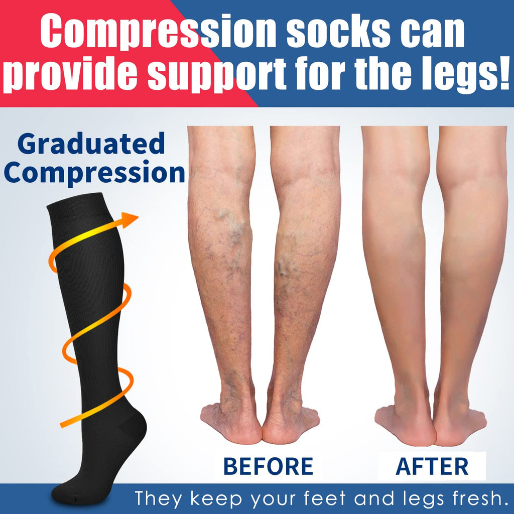 Laite Hebe 4 Pairs-Compression Socks for Women&Men Circulation-Best Support for Nurses,Running,Athletic Jansha Store