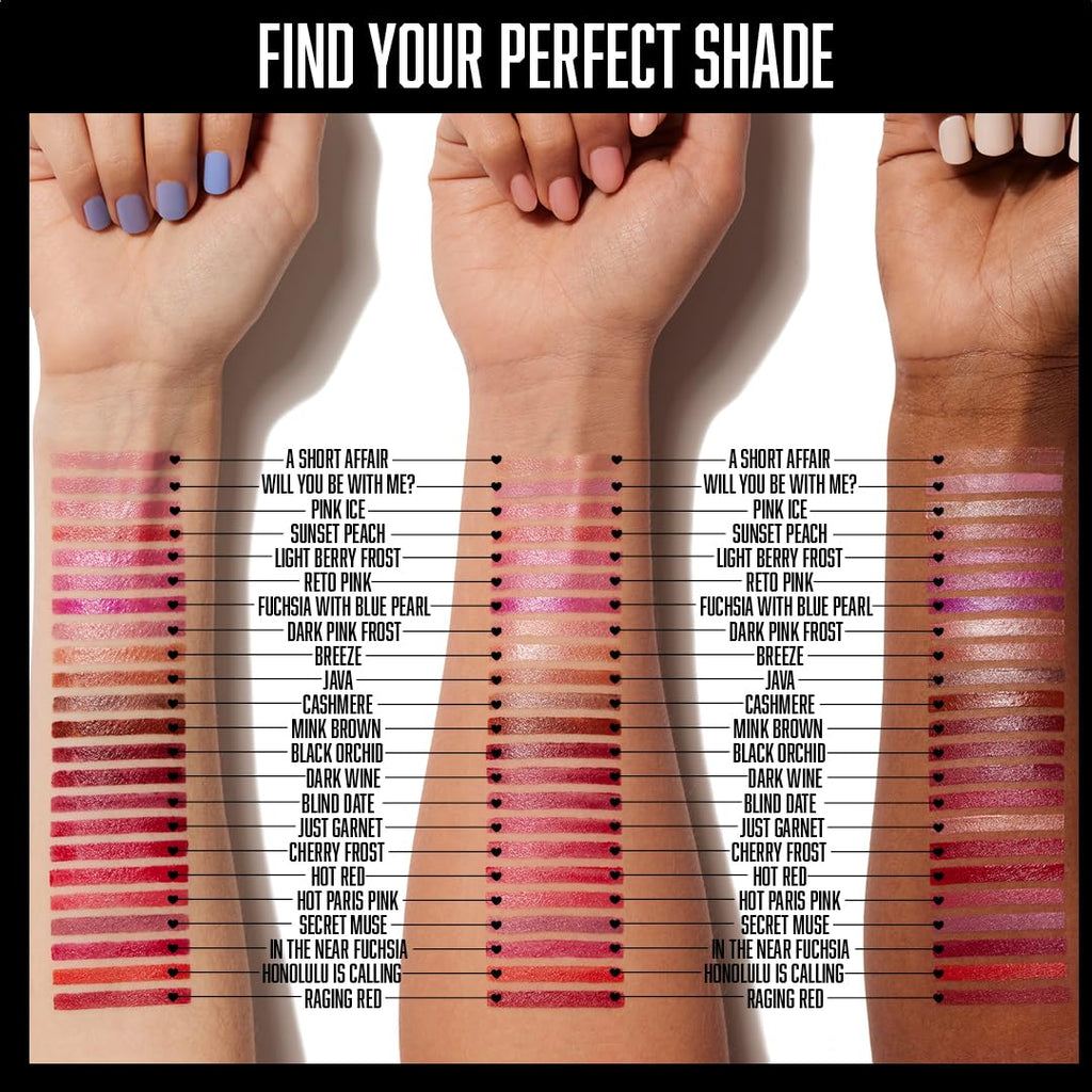 wet n wild Silk Finish Lipstick, Hydrating Rich Buildable Lip Color, Formulated with Vitamins A,E, & Macadamia for Ultimate Hydration, Cruelty-Free & Vegan - A Short Affair Jansha Store