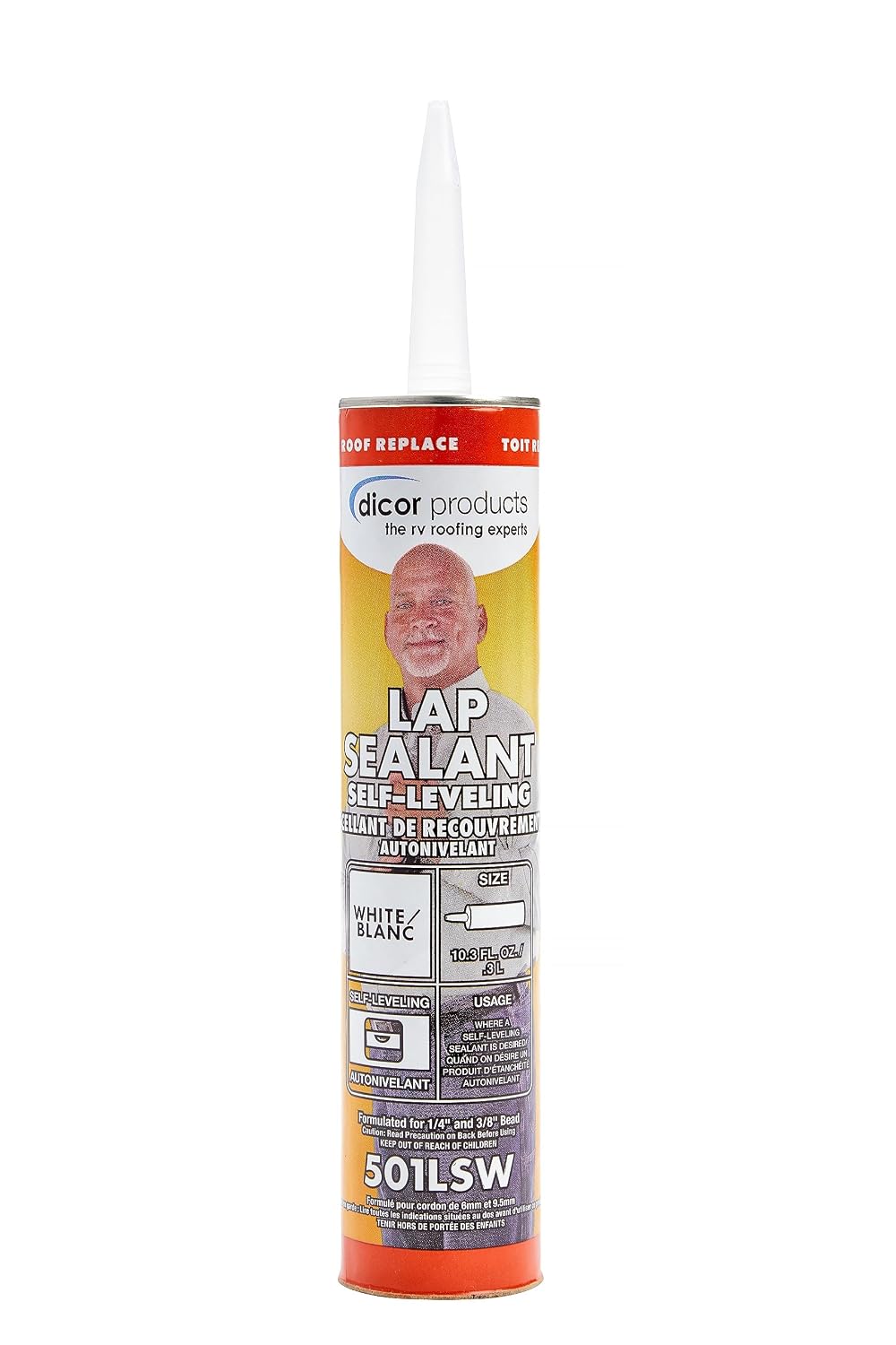 Dicor 501LSW-1 Self-Leveling Lap Sealant, White, 10.3 Oz, RV Roofing Jansha Store