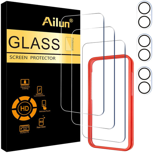 Ailun Screen Protector + Camera Lens Protector for iPhone 16 Pro, 3+3 Pack Jansha Store