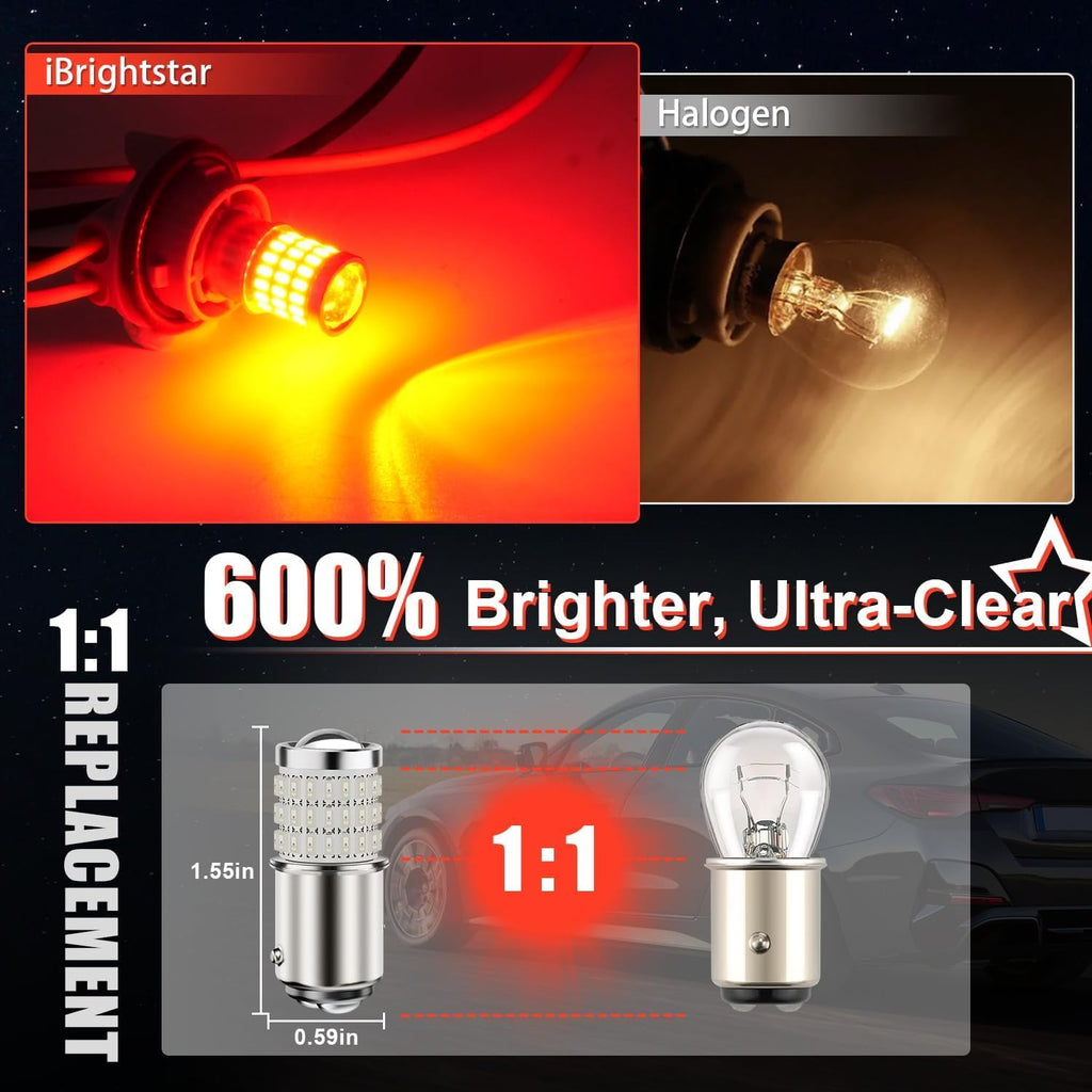 iBrightstar 3157 LED Bulb White, 4157 3156 LED Reverse Light Bulbs Super Bright for Tail Brake Lights Backup Lights Turn Signal Lights, 2 Pack Jansha Store