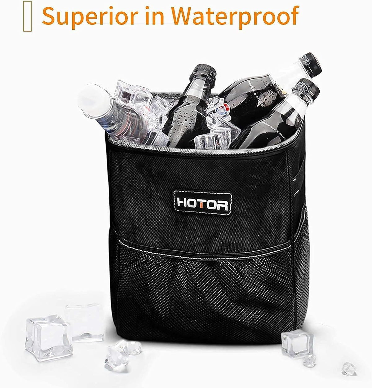 HOTOR Car Trash Can, Leakproof Car Organizer, 2-Gallon, Black Jansha Store